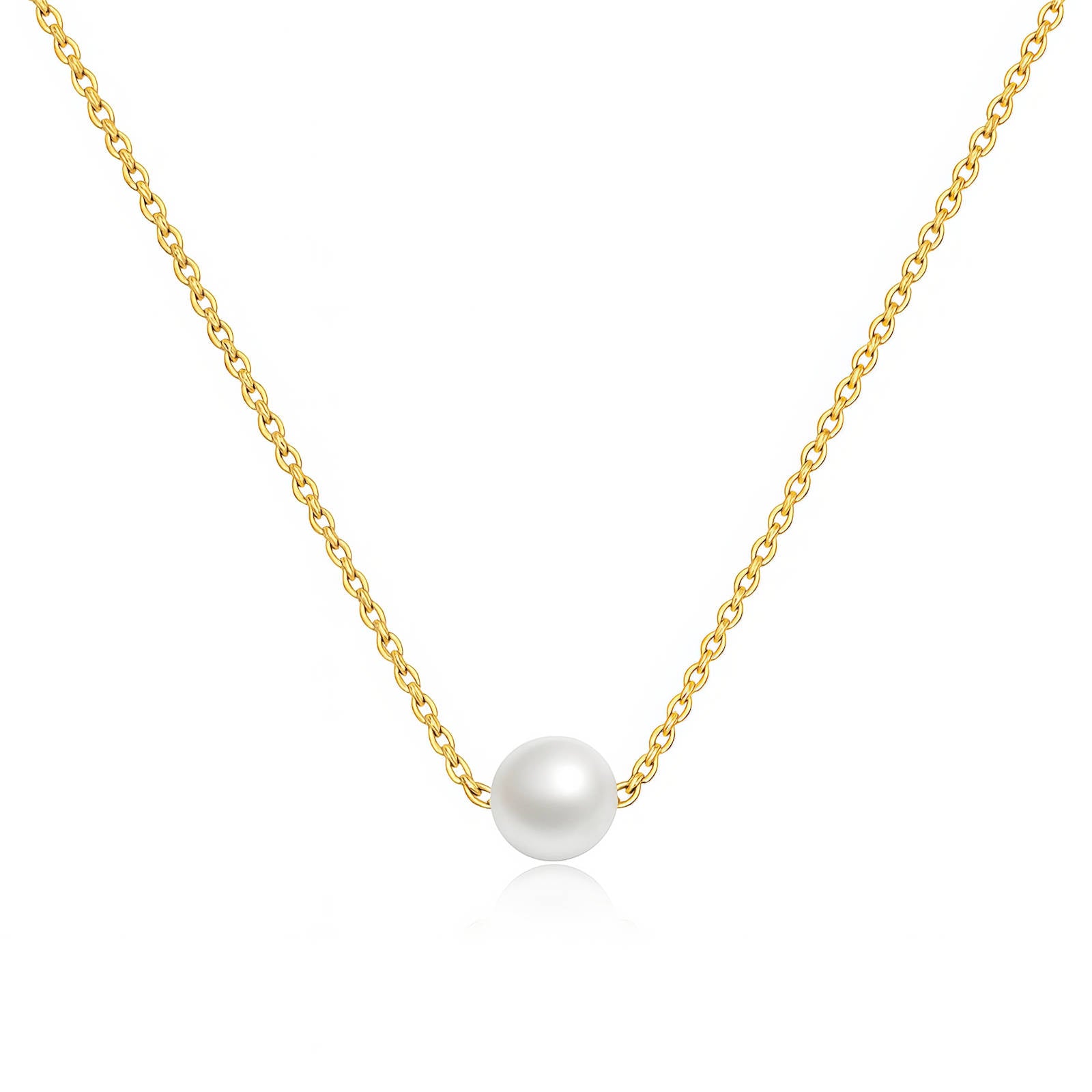 Necklace, 18K Gold Plated Steel