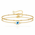 Evil Eye Bracelet, 18K Gold Plated Steel