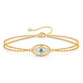 Evil Eye Bracelet, 18K Gold Plated Steel