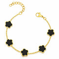 Flower Meadow Bracelet, 18K Gold Plated Steel