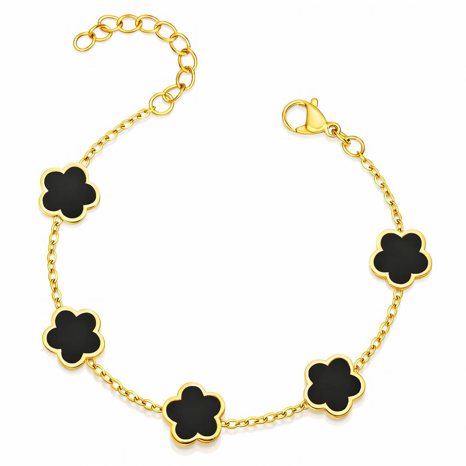 Flower Meadow Bracelet, 18K Gold Plated Steel