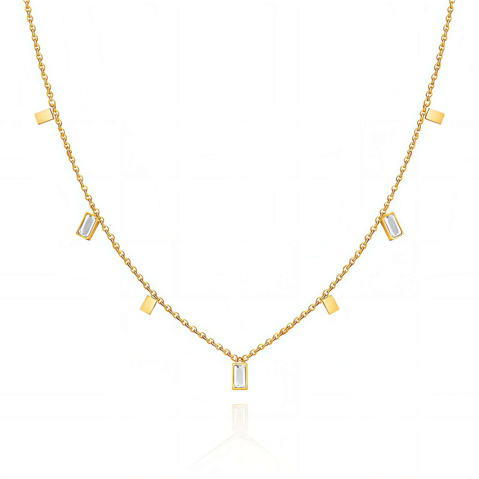 Necklace, 18K Gold Plated Steel