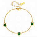 Hearts Bracelet, 18K Gold Plated Steel