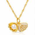 Seashell Necklace, 18K Gold Plated Steel