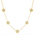 Flower Meadow Necklace, 18K Gold Plated Steel