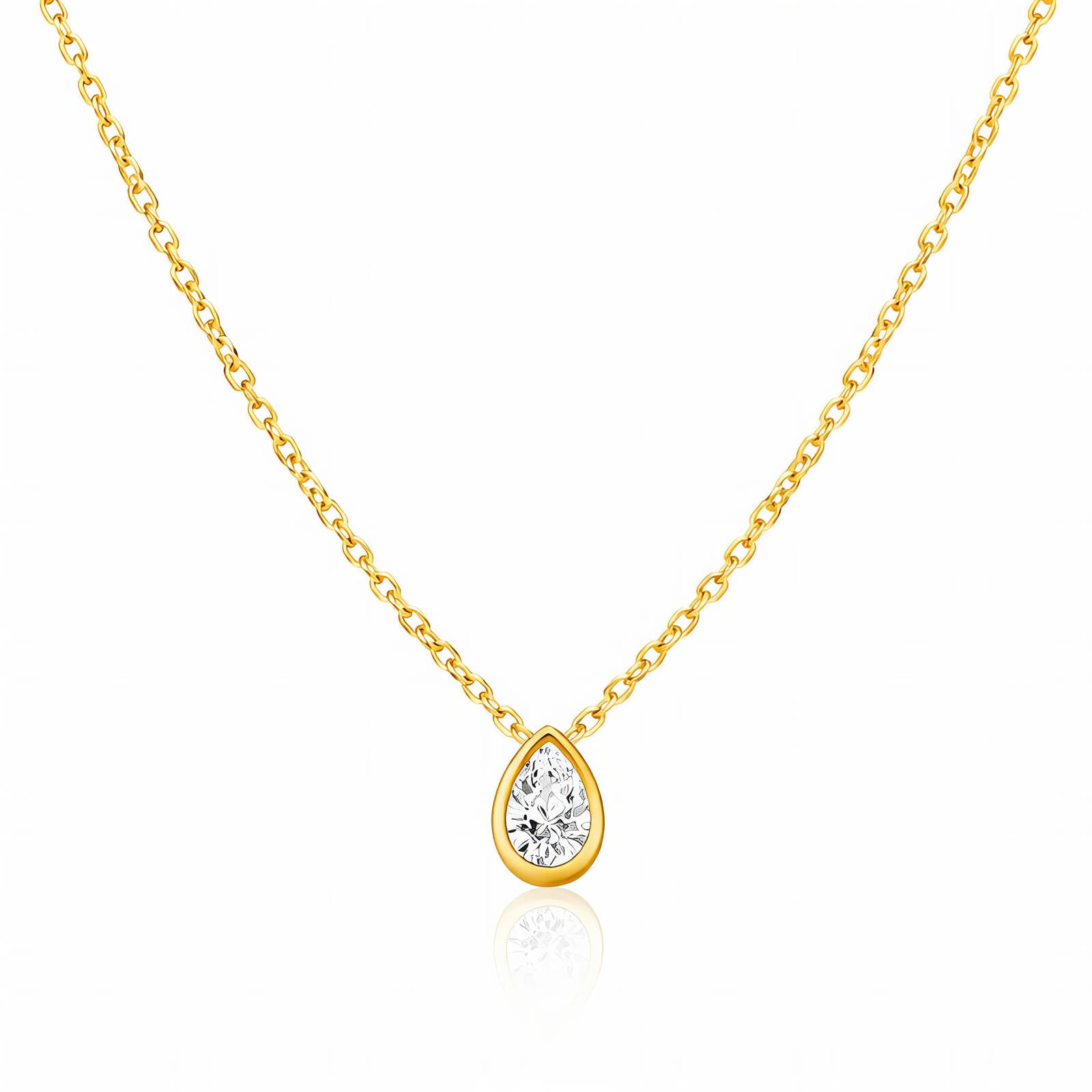 Necklace, 18K Gold Plated Steel