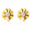Flowers Earrings, 18K Gold Plated Steel