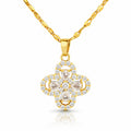 Flower Necklace, 18K Gold Plated Steel