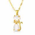 Cat Necklace, 18K Gold Plated Steel